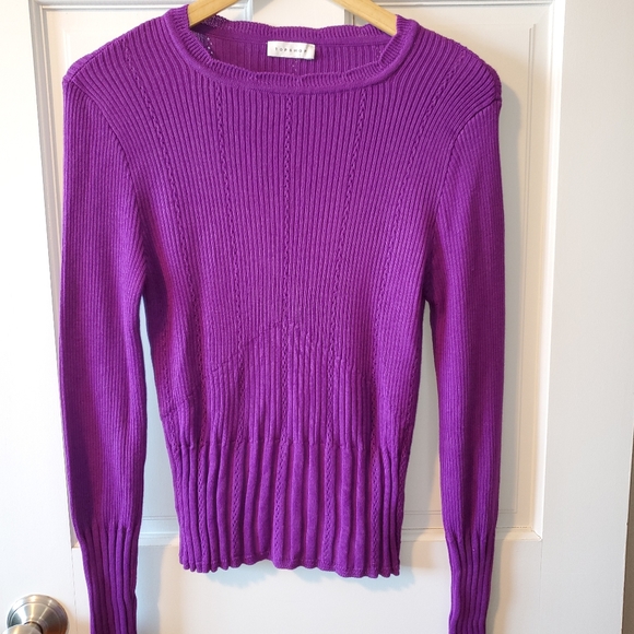 Topshop Sweaters - Topshop Purple Light knit long sleeve sweater